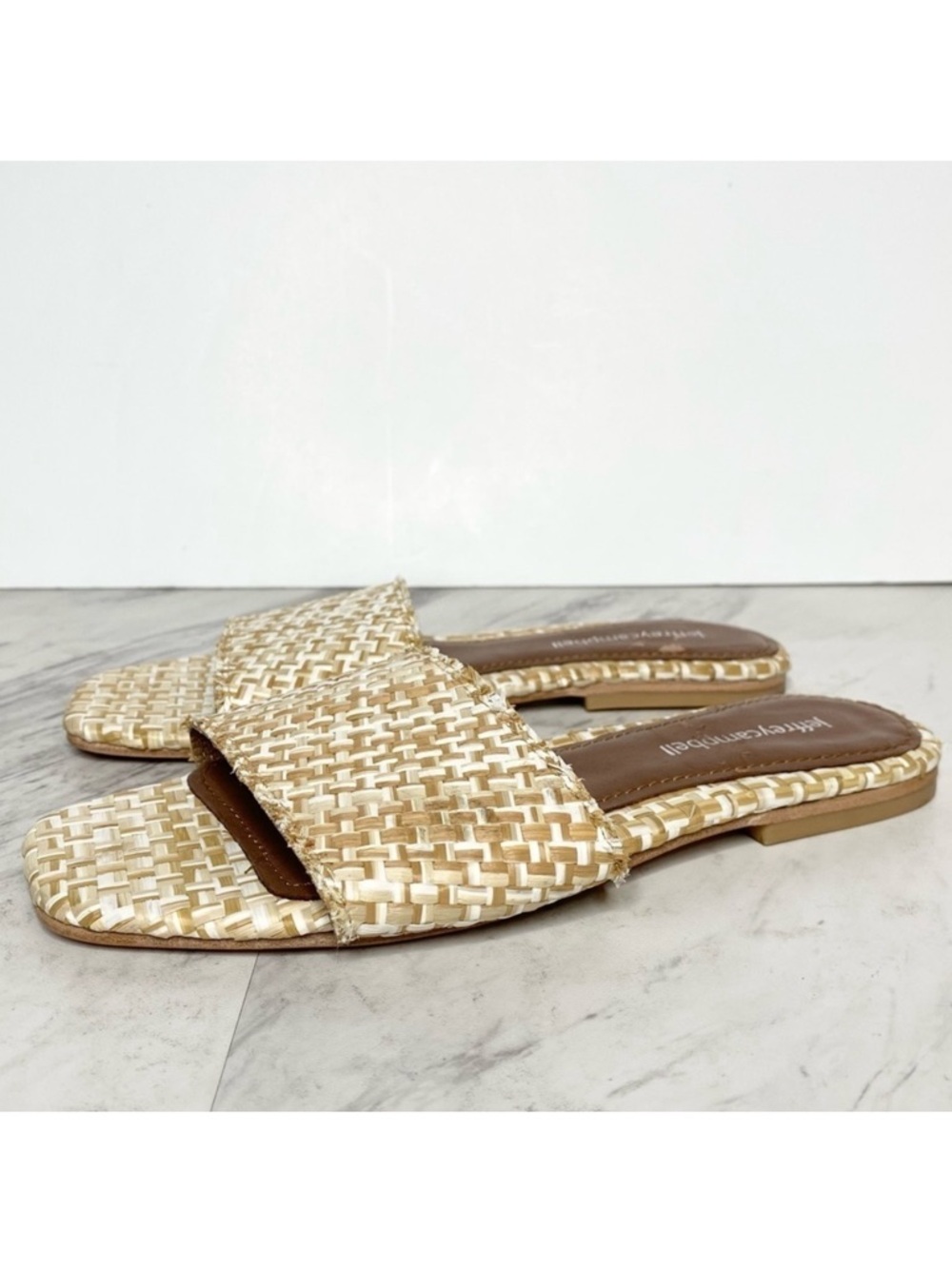 Jeffrey Campbell Tropical Square Toe Woven Slide Sandal 6